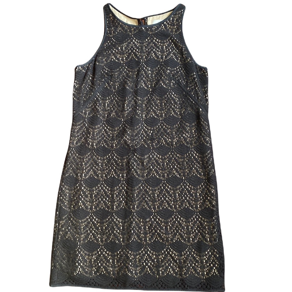 Ann Taylor LOFT Sleeveless Black Crochet Dress